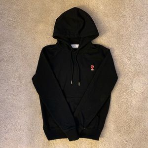 AMI Black Ami de Coeur Hoodie
